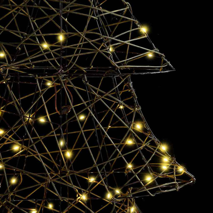 Albero di Natale con 240 LED Bianco caldo 180 cm Rattan 42018993