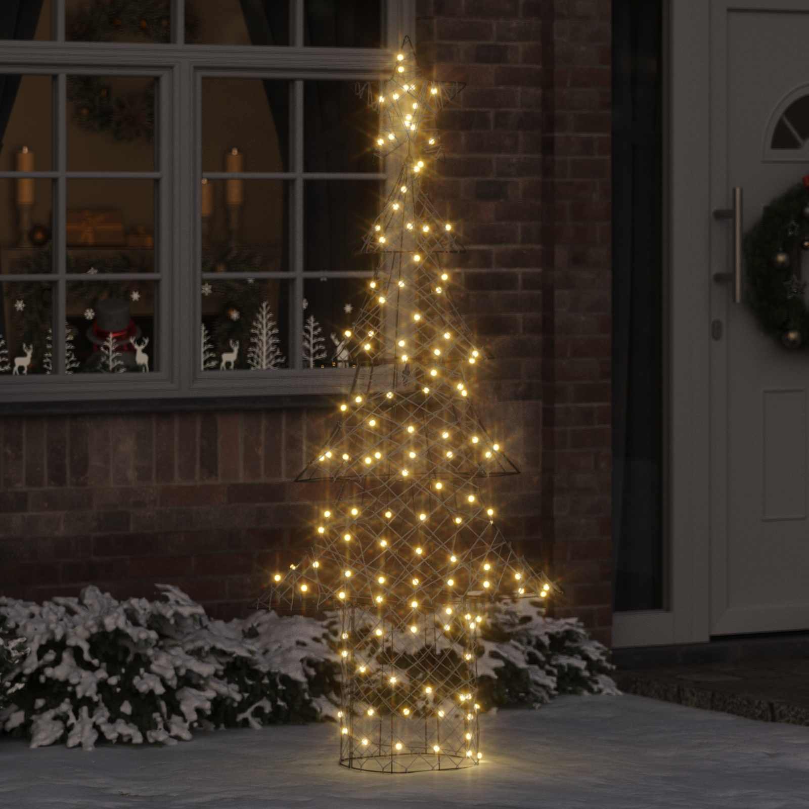 Albero di Natale con 240 LED Bianco caldo 180 cm Rattan 42018993