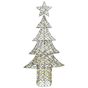 Albero di Natale con 240 LED Bianco caldo 180 cm Rattan 42018993