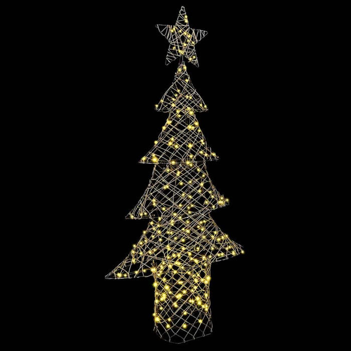 Albero di Natale con 240 LED-Luci decorative natalizie Bianco caldo 180 cm Rattan 848207