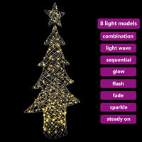 Albero di Natale con 240 LED Bianco caldo 180 cm Rattan 42018993