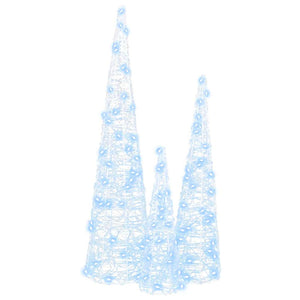 Albero di Natale 3 pcs Bianco freddo 20 x 20 x 80 cm Acrilico 42019016