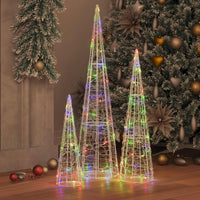 Albero di Natale 3 pcs Multicolore 20 x 20 x 80 cm Acrilico 42019018