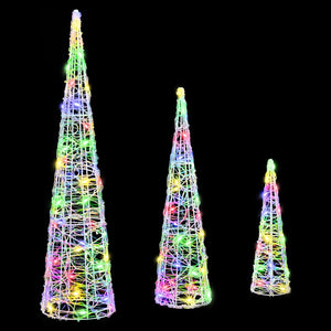 Albero di Natale 3 pcs Multicolore 20 x 20 x 80 cm Acrilico 42019018