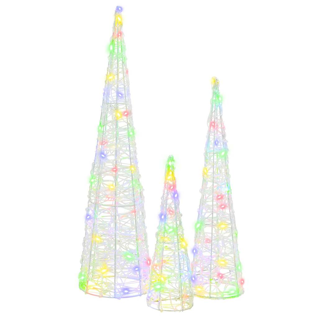 Albero di Natale 3 pcs Multicolore 20 x 20 x 80 cm Acrilico 42019018