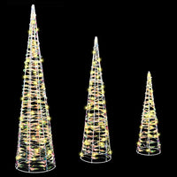 Albero di Natale 3 pcs Bianco caldo 20 x 20 x 80 cm PET 42019019