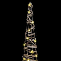 Albero di Natale 3 pcs Bianco caldo 20 x 20 x 80 cm Rattan 42019021