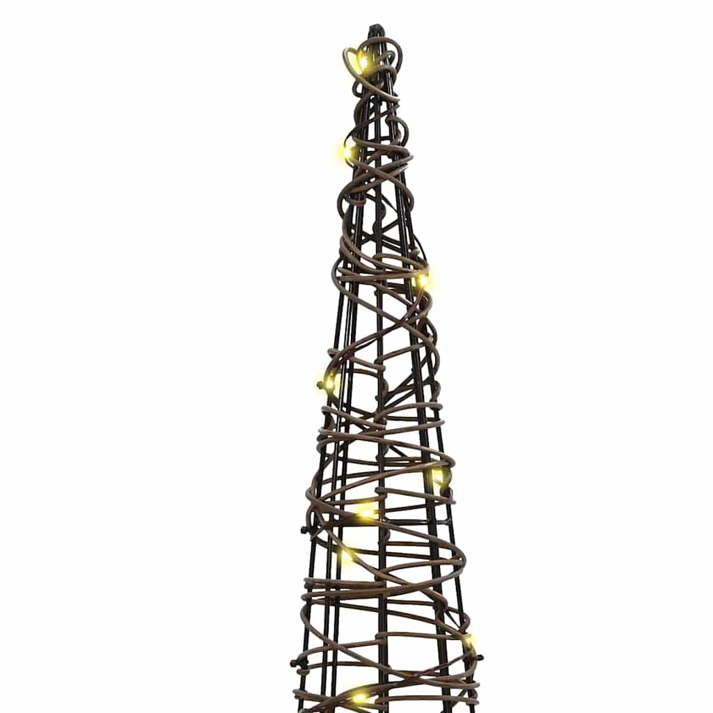 Albero di Natale 3 pcs Bianco caldo 20 x 20 x 80 cm Rattan 42019021