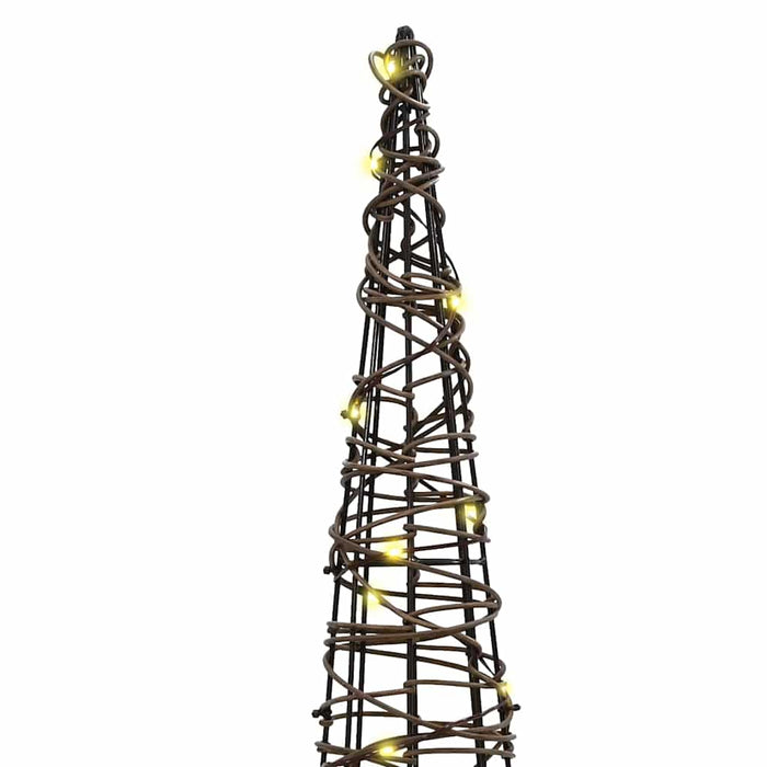 Albero di Natale 3 pcs Bianco caldo 20 x 20 x 80 cm Rattan 42019021