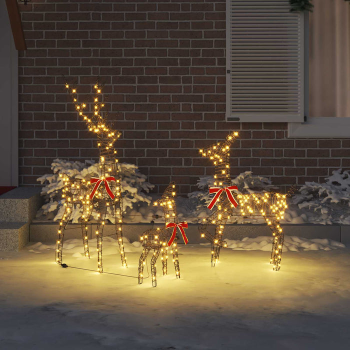 Famiglia di Renne 3 pcs Bianco caldo 67 x 26 x 127 cm Rattan 42019052