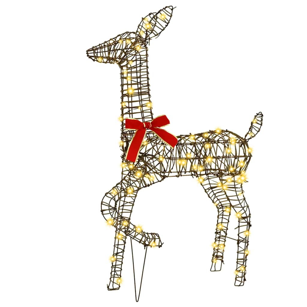 Famiglia di Renne 3 pcs Bianco caldo 67 x 26 x 127 cm Rattan 42019052