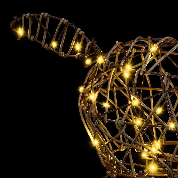 Renna 3D Bianco caldo 128 cm Rattan 42019057