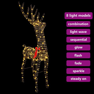 Renna 3D Bianco caldo 128 cm Rattan 42019057