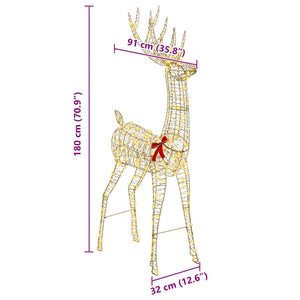 Renna 3D Bianco caldo 180 cm PET 42019059