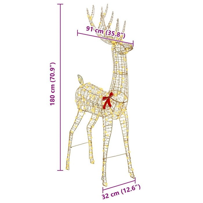 Renna 3D Bianco caldo 180 cm PET 42019059