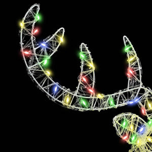 Testa di Renna colorato 60 cm Acrilico 42019064