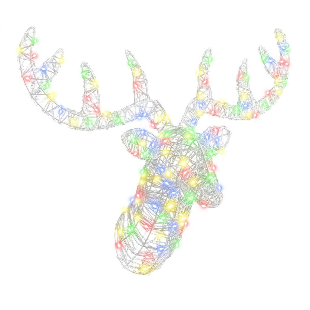 Testa di Renna colorato 60 cm Acrilico 42019064