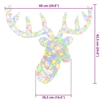 Testa di Renna colorato 60 cm Acrilico 42019064