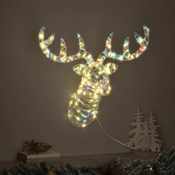 Slitta trainata da renna Bianco caldo 68 x 36.5 x 62.5 cm PET 42019065