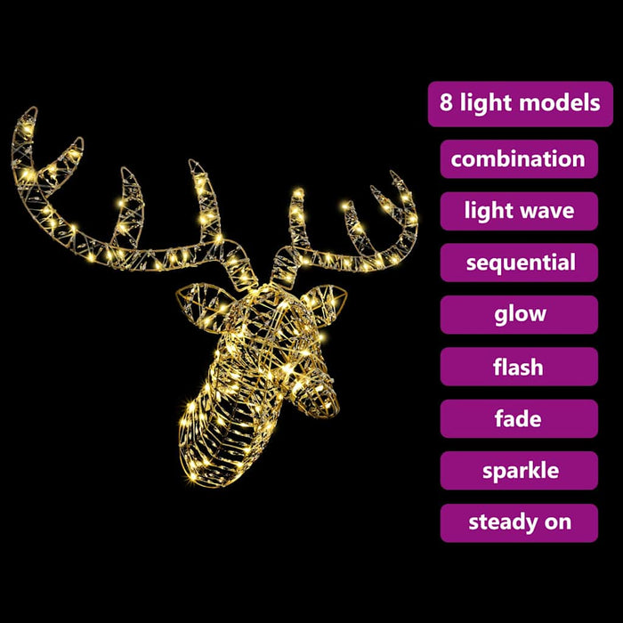 Slitta trainata da renna Bianco caldo 60 cm Rattan 42019067