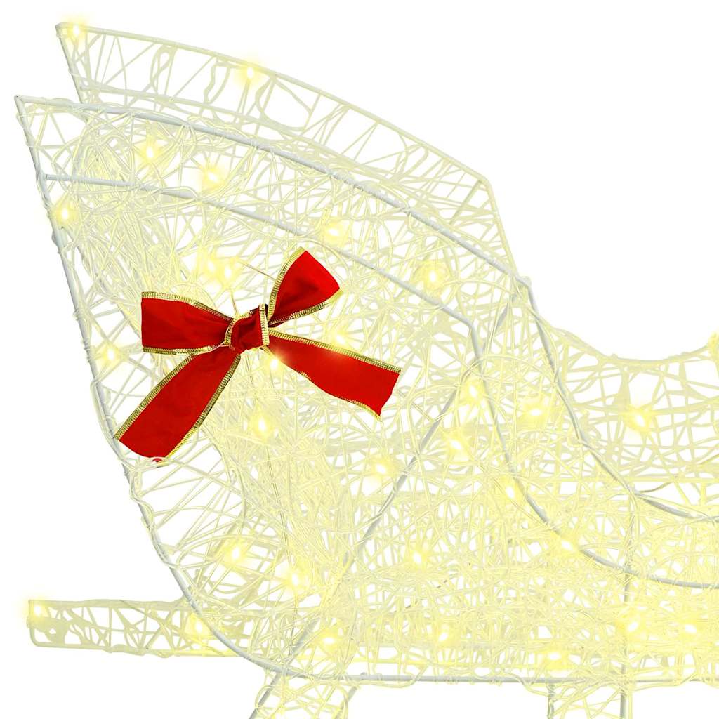 Slitta trainata da renna Bianco caldo 70 x 26 x 128.5 cm 42019075