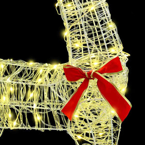 Slitta trainata da renna Bianco caldo 70 x 26 x 128.5 cm 42019075