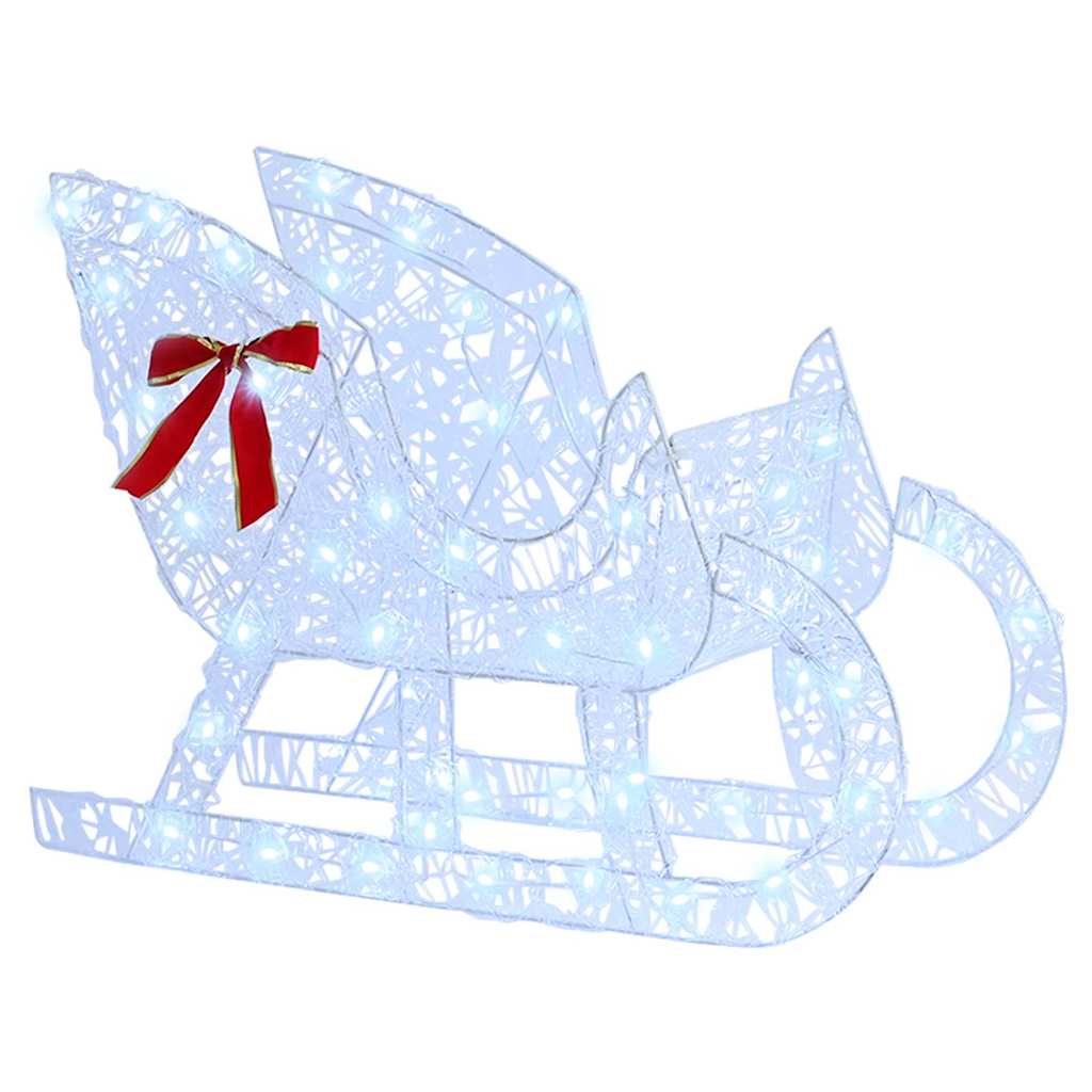 Slitta trainata da renna Bianco freddo 70 x 26 x 128.5 cm 42019076