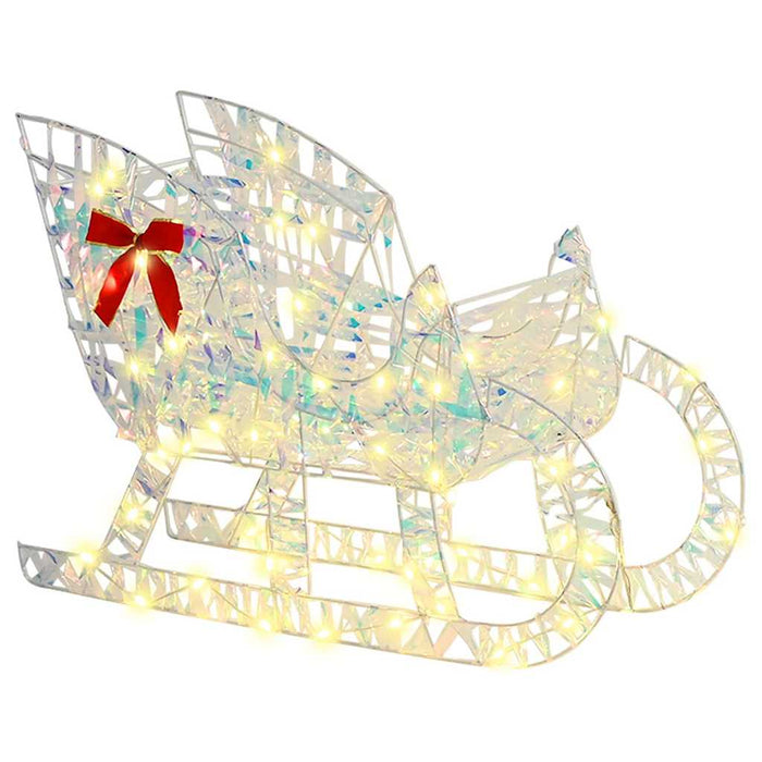 Slitta trainata da renna Bianco caldo 70 x 26 x 129 cm PET 42019079