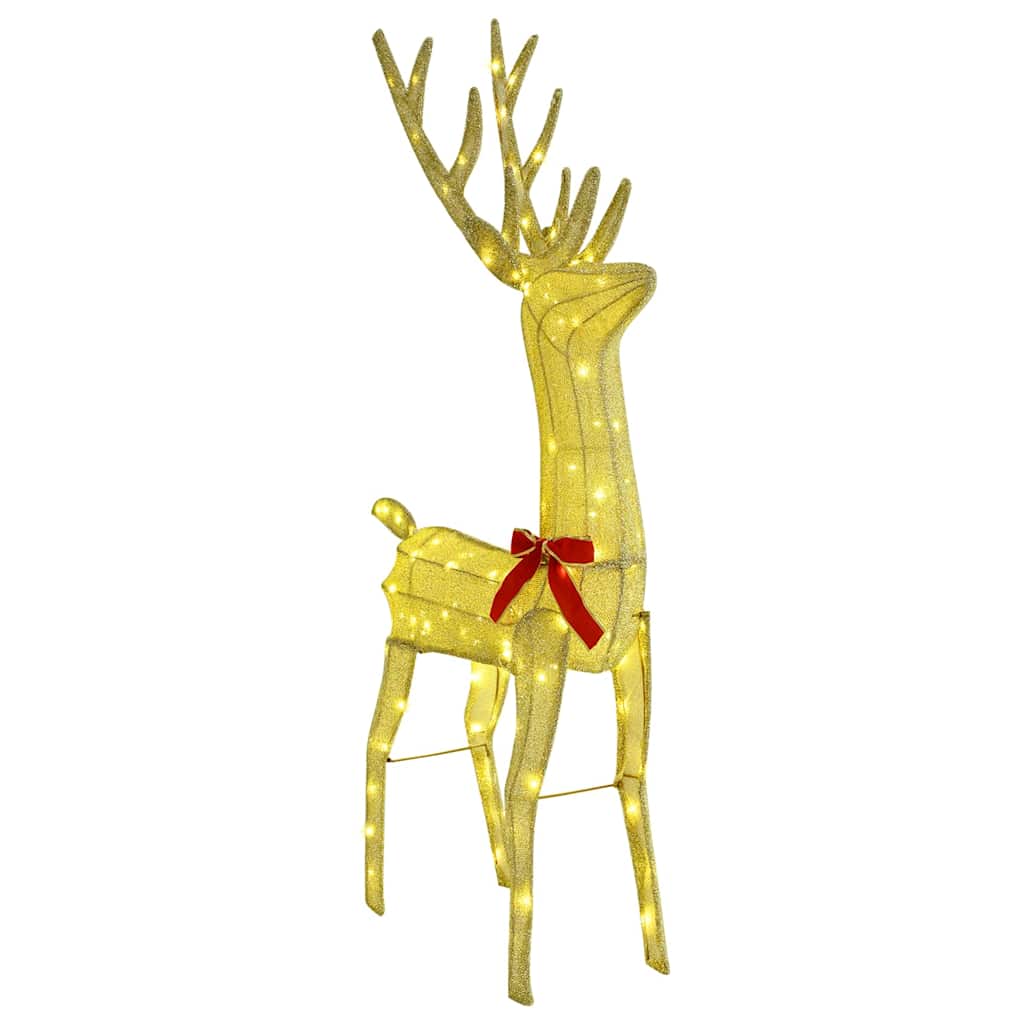 Slitta trainata da renna con 200 LED Bianco caldo Tessuto 42019082