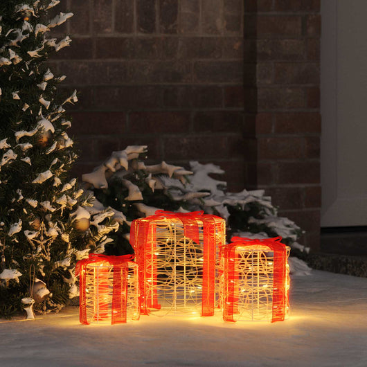 Decorazione Scatola Regalo 3 pcs Bianco caldo 20 x 20 x 21 cm 42019084