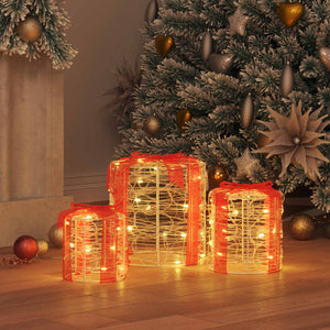 Decorazione Scatola Regalo 3 pcs Bianco caldo 20 x 20 x 21 cm 42019084