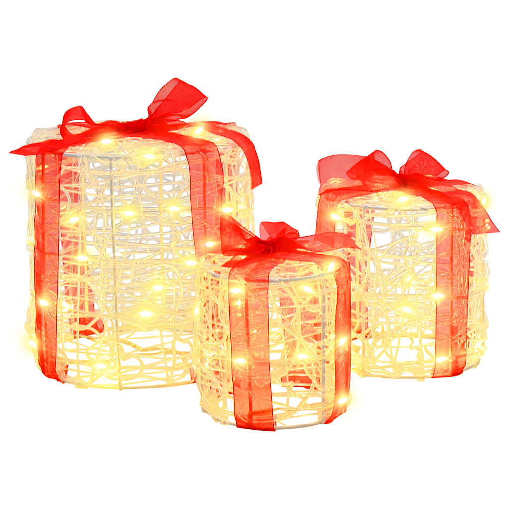 Decorazione Scatola Regalo 3 pcs Bianco caldo 20 x 20 x 21 cm 42019084