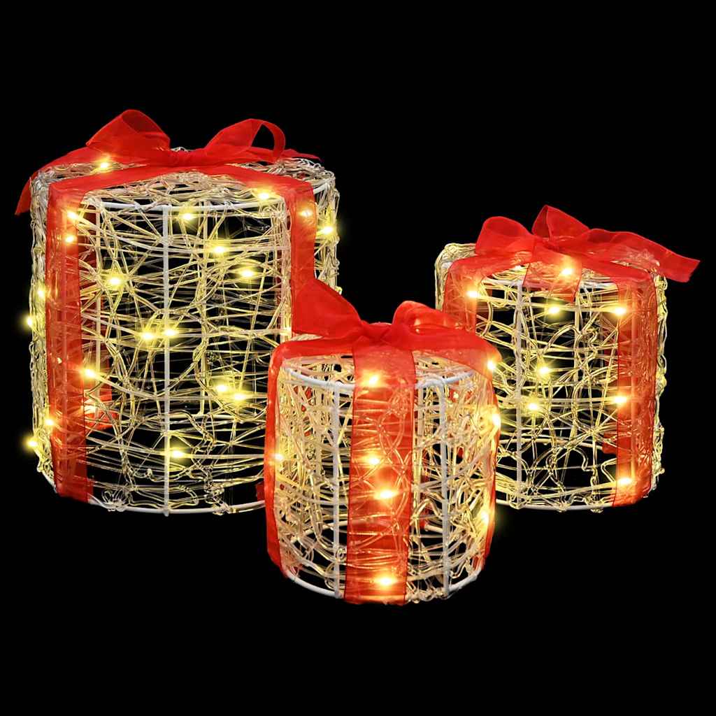 Decorazione Scatola Regalo 3 pcs Bianco caldo 20 x 20 x 21 cm 42019084