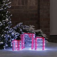 Decorazione Scatola Regalo 3 pcs Bianco freddo 20 x 20 x 21 cm 42019085