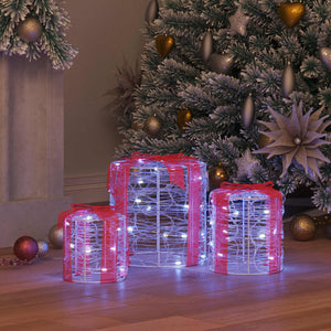 Decorazione Scatola Regalo 3 pcs Bianco freddo 20 x 20 x 21 cm 42019085