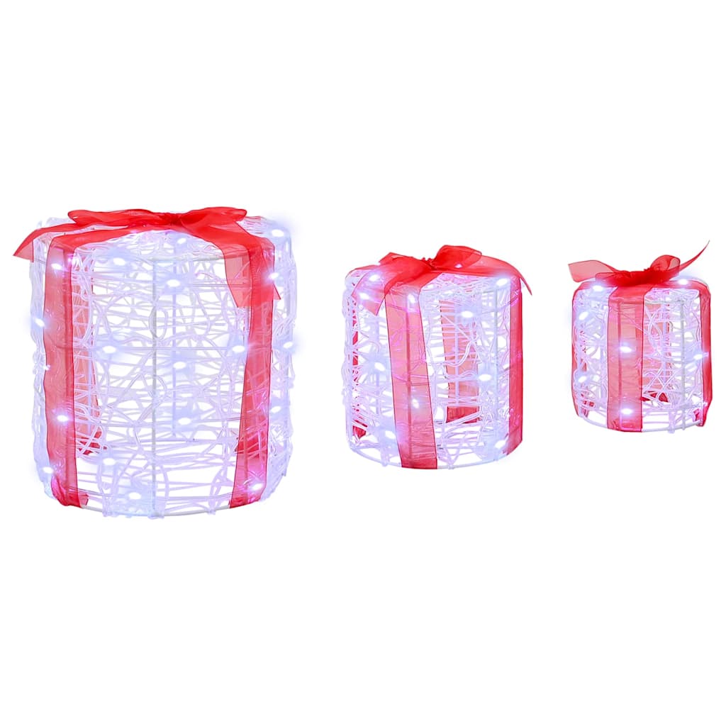 Decorazione Scatola Regalo 3 pcs Bianco freddo 20 x 20 x 21 cm 42019085