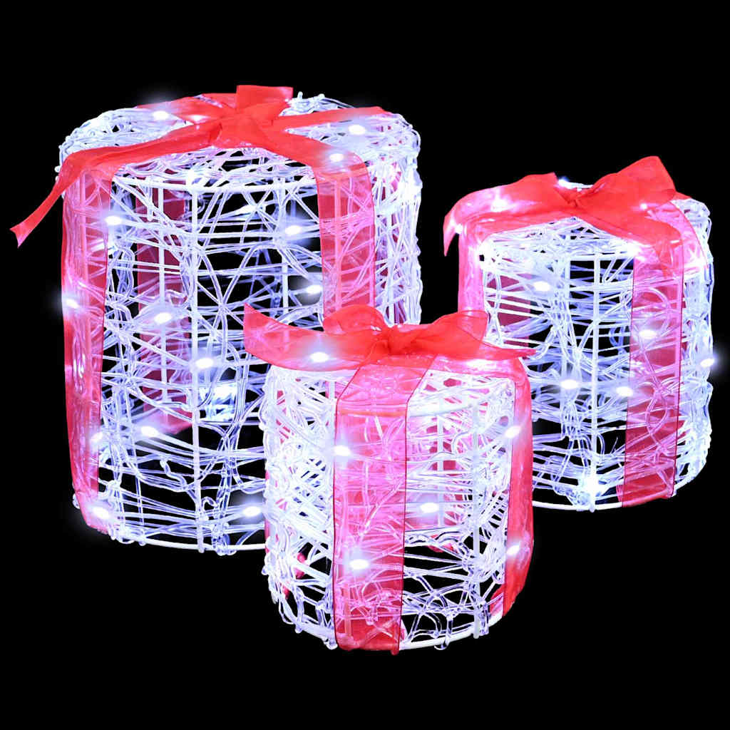 Decorazione Scatola Regalo 3 pcs Bianco freddo 20 x 20 x 21 cm 42019085