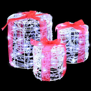 Decorazione Scatola Regalo 3 pcs Bianco freddo 20 x 20 x 21 cm 42019085