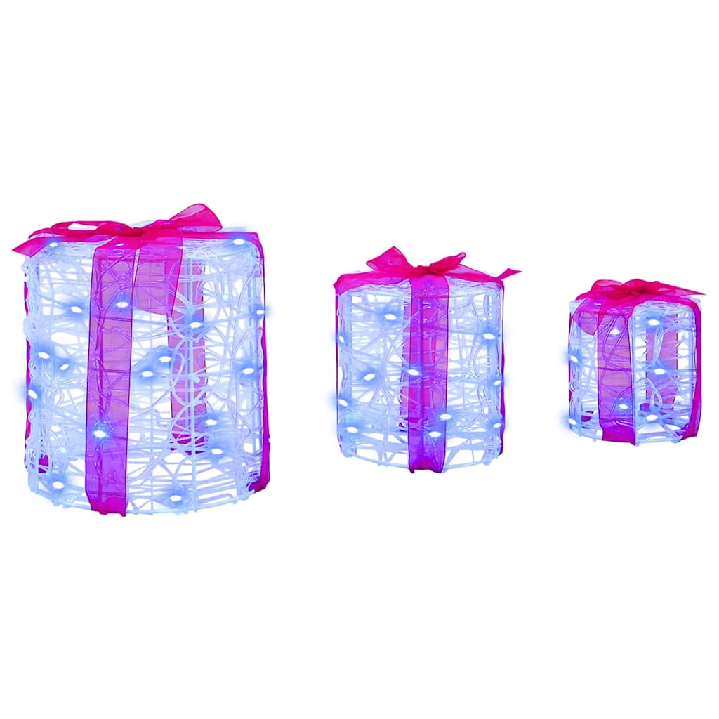 Decorazione Scatola Regalo 3 pcs Blu 20 x 20 x 21 cm Acrilico 42019086