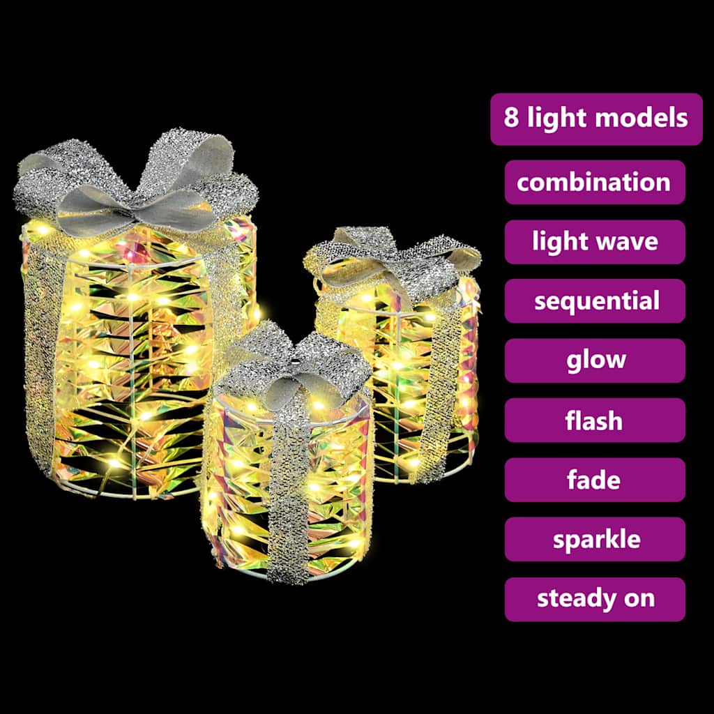 Decorazione Scatola Regalo con 60 LED 3 pcs Bianco caldo PET 42019088