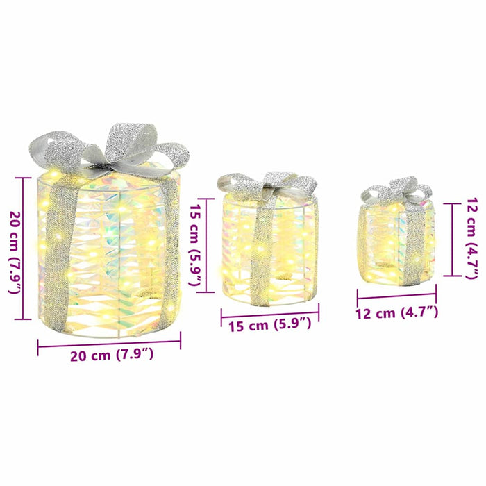 Decorazione Scatola Regalo con 60 LED 3 pcs Bianco caldo PET 42019088