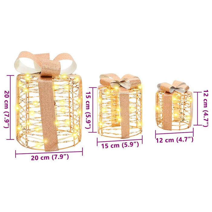 Decorazione Scatola Regalo con 60 LED 3 pcs Bianco caldo PET 42019089