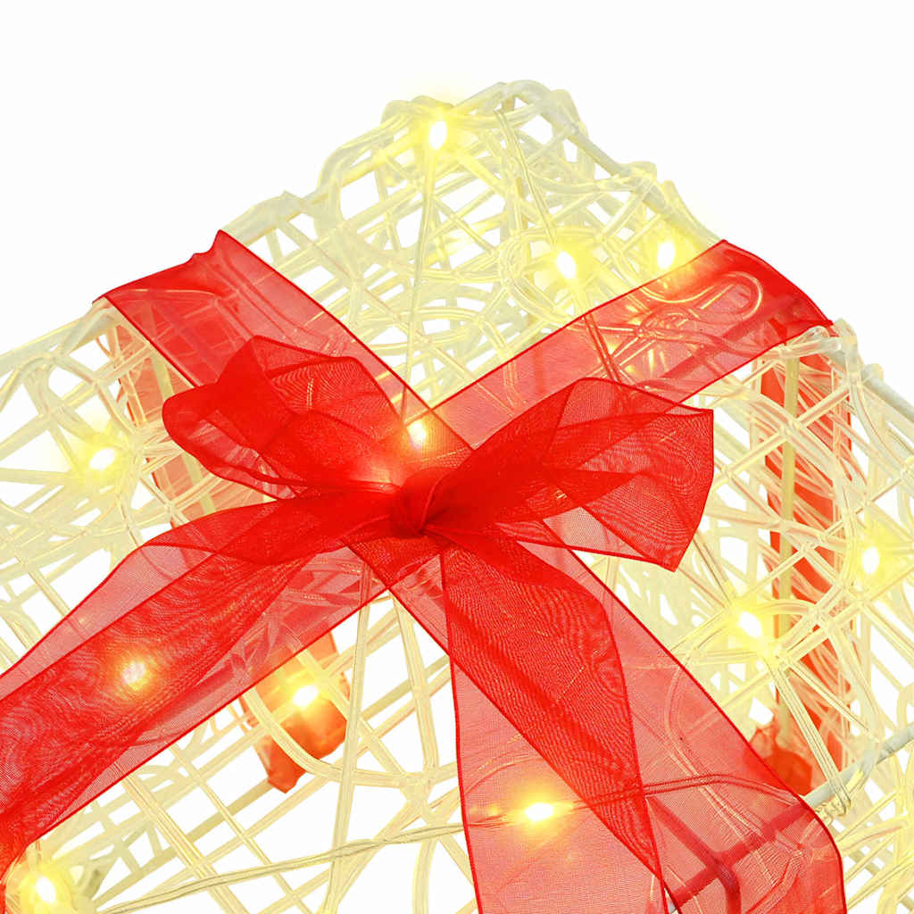 Scatola Regalo 3 pcs Bianco caldo 20 x 20 x 20 cm Acrilico 42019091