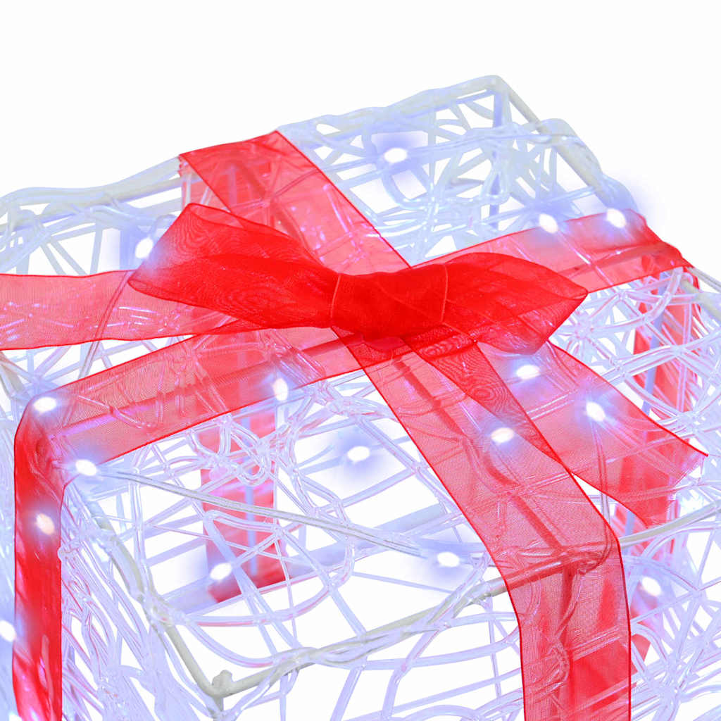 Scatola Regalo 3 pcs Bianco freddo 20 x 20 x 20 cm Acrilico 42019092