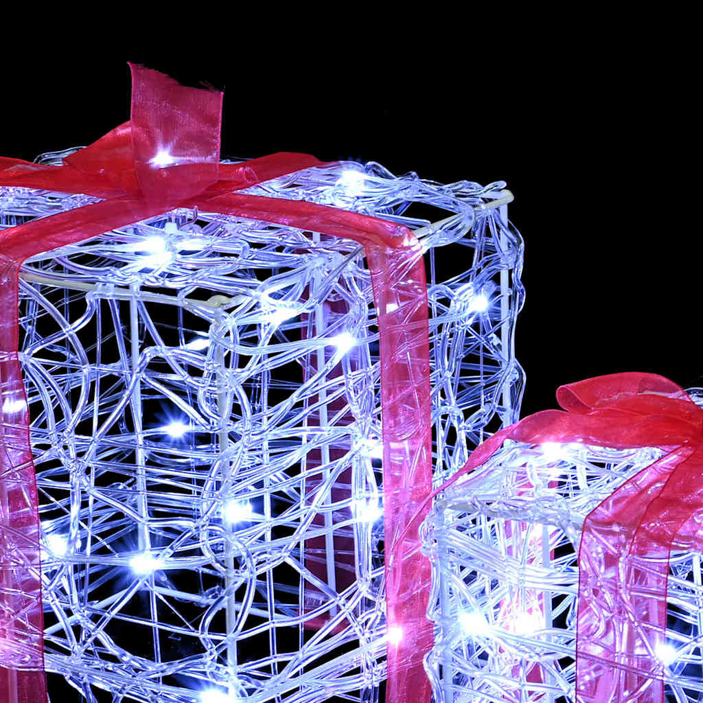 Scatola Regalo 3 pcs Bianco freddo 20 x 20 x 20 cm Acrilico 42019092