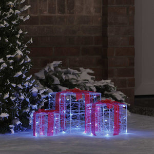 Scatola Regalo con 60 LED 3 pcs Blu 20 x 20 x 20 cm Acrilico 42019093