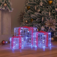 Scatola Regalo con 60 LED 3 pcs Blu 20 x 20 x 20 cm Acrilico 42019093
