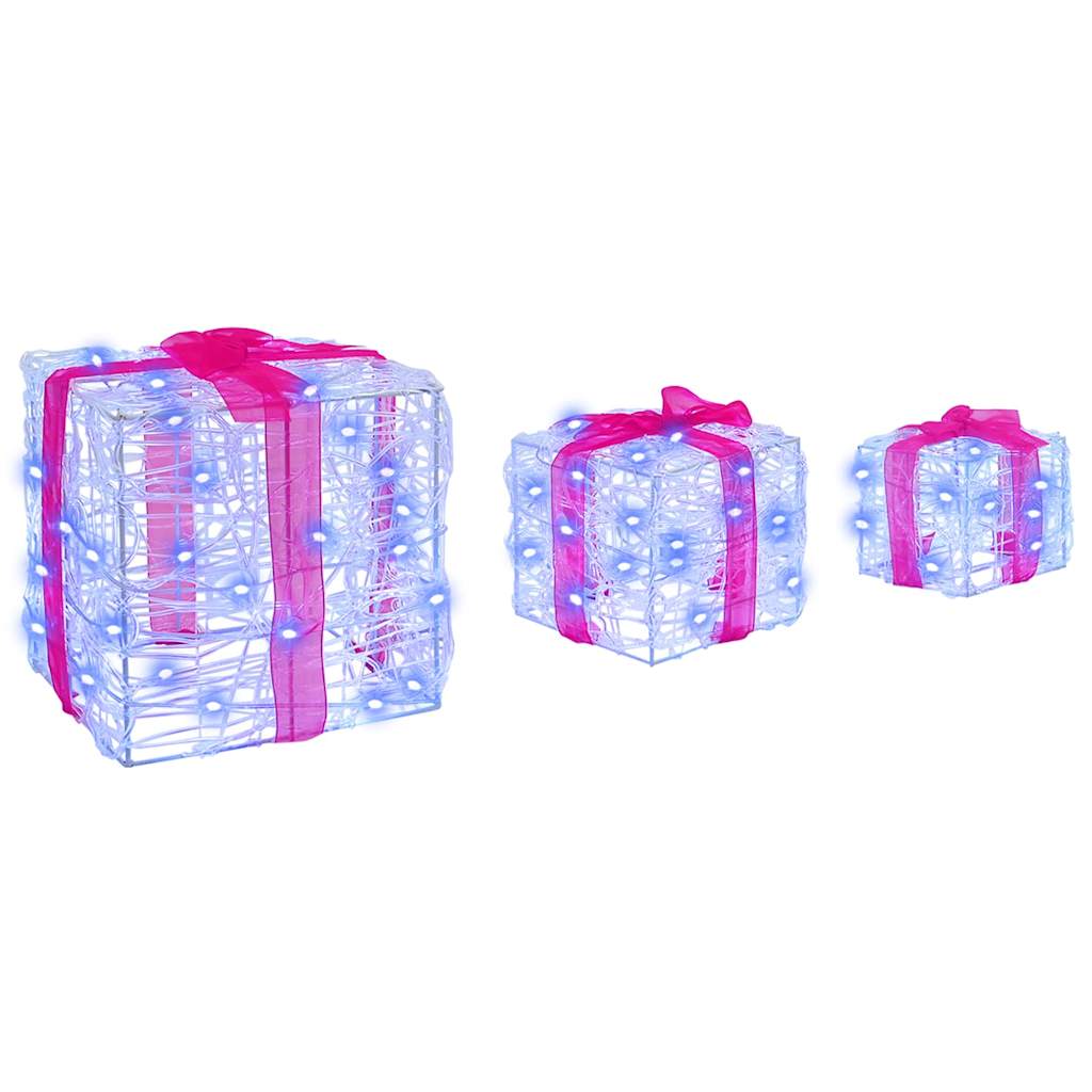 Scatola Regalo con 60 LED 3 pcs Blu 20 x 20 x 20 cm Acrilico 42019093