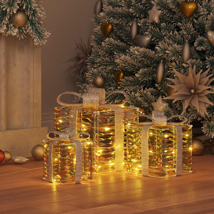 Scatola Regalo 3 pcs Bianco caldo 20 x 20 x 20 cm PET 42019095