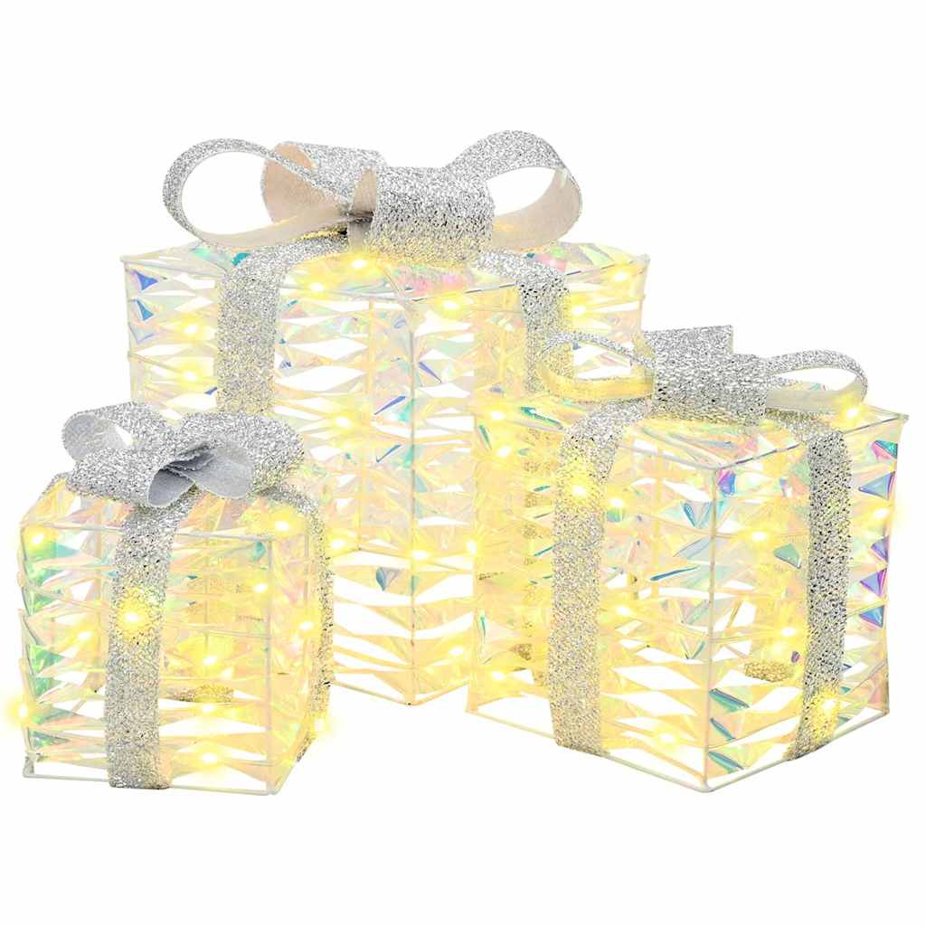 Scatola Regalo 3 pcs Bianco caldo 20 x 20 x 20 cm PET 42019095